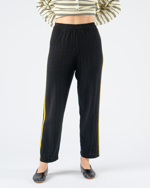 Cordera Organic Cotton Pointelle Pants in Black