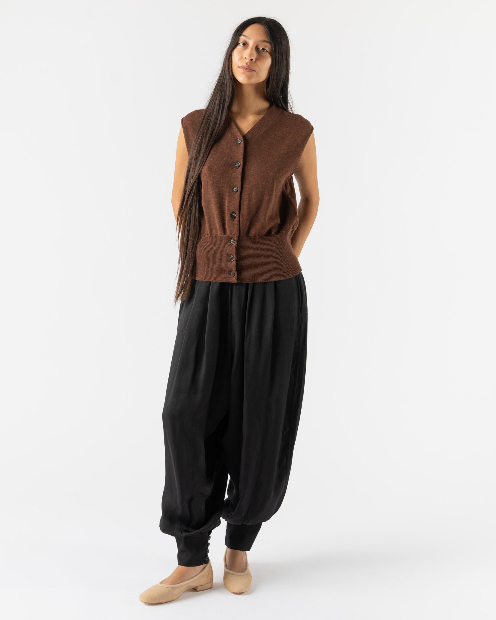 PRY Drawstring Sarouel Zip Pants [BLACK] Cordera Sarouel Trousers