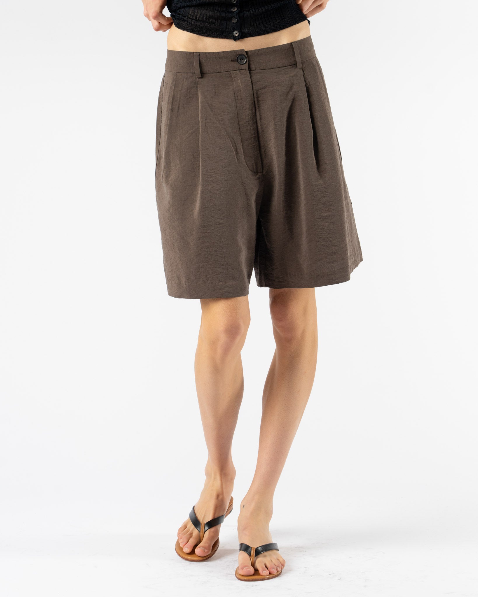 Cordera Silk Bermuda in Taupe