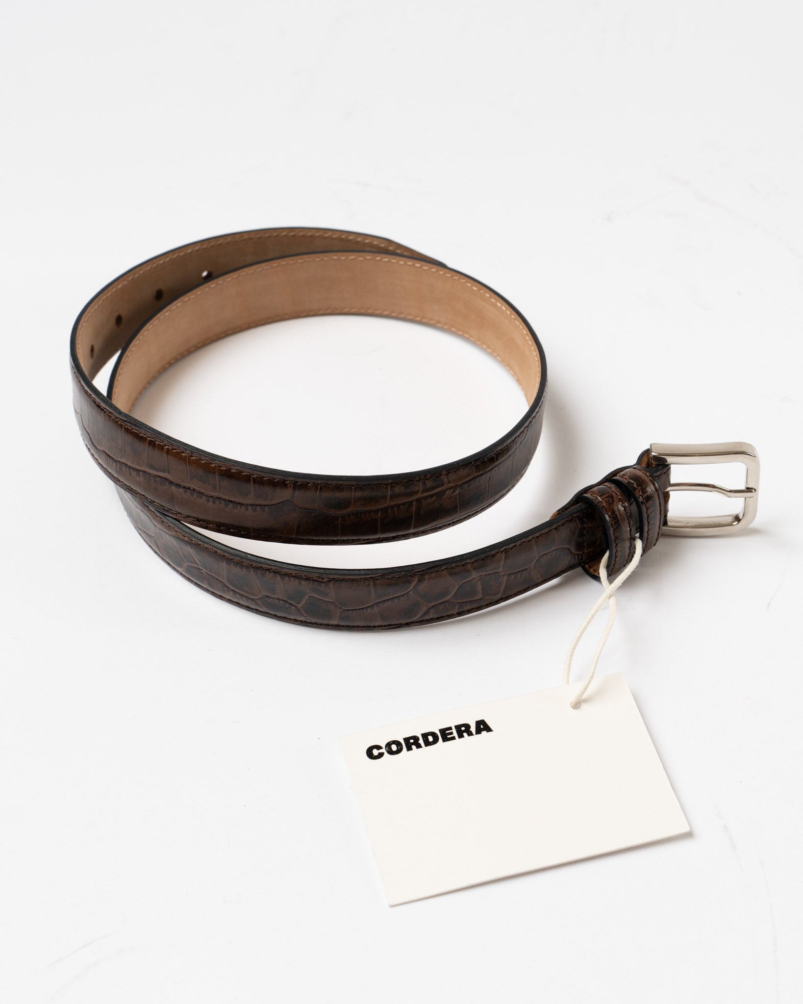 Cordera Classic Belt in Brown Crocodile