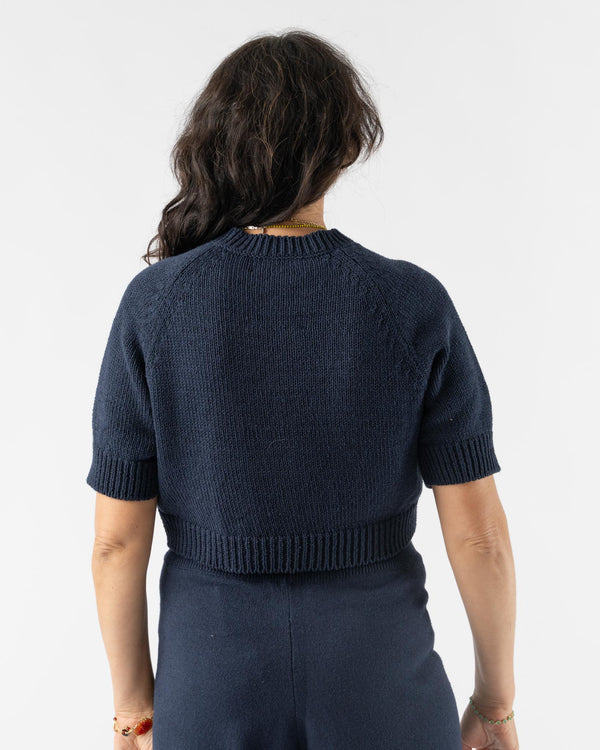Cordera Cotton Buttoned Top in Navy
