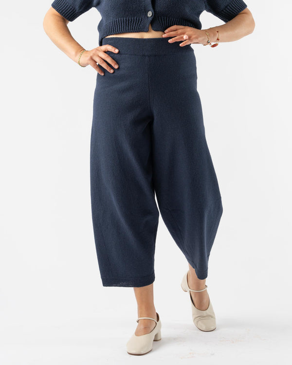 Cordera Cotton Knitted Pants in Navy