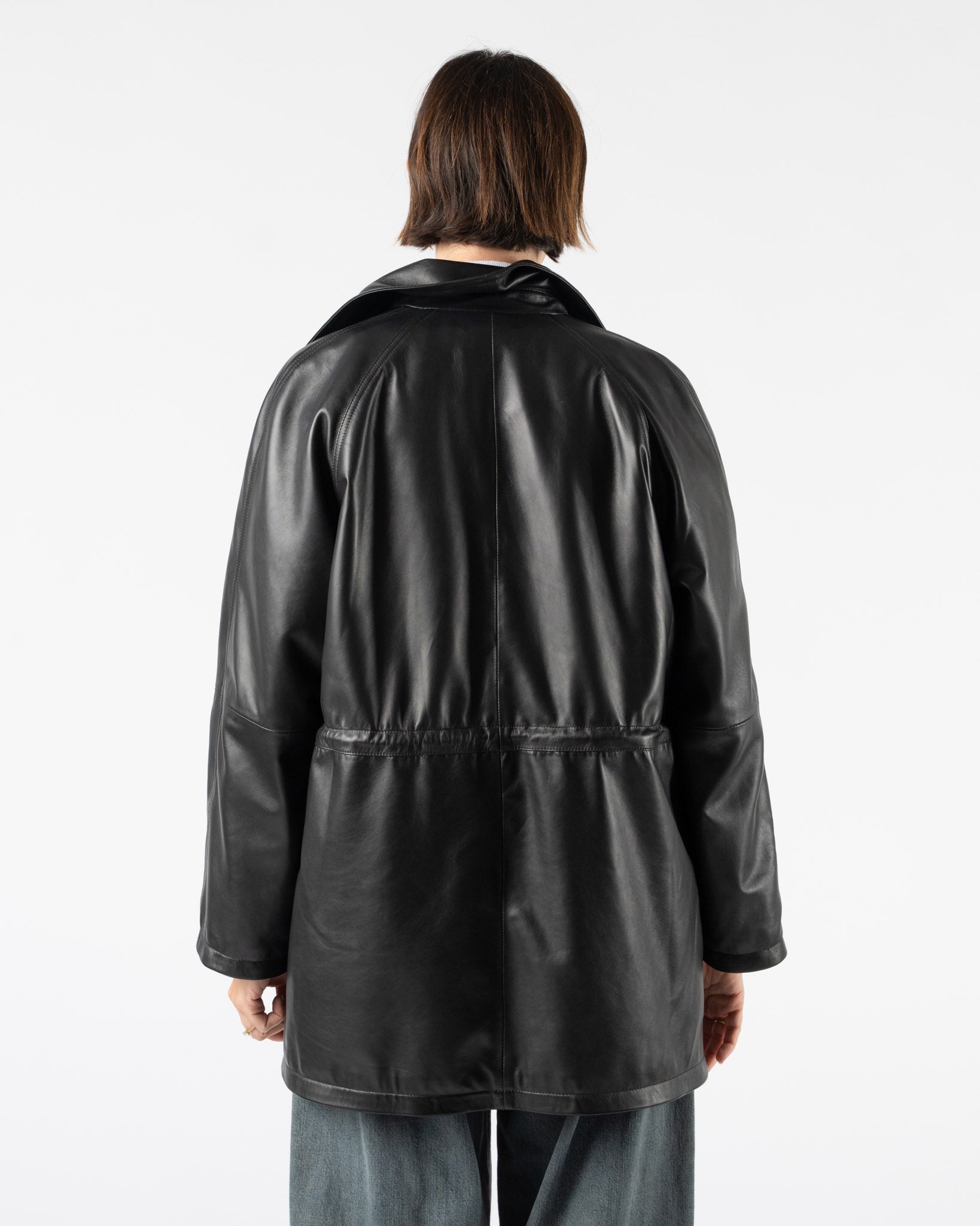 Cordera Nappa Trench Jacket in Black Curated at Jake and Jones