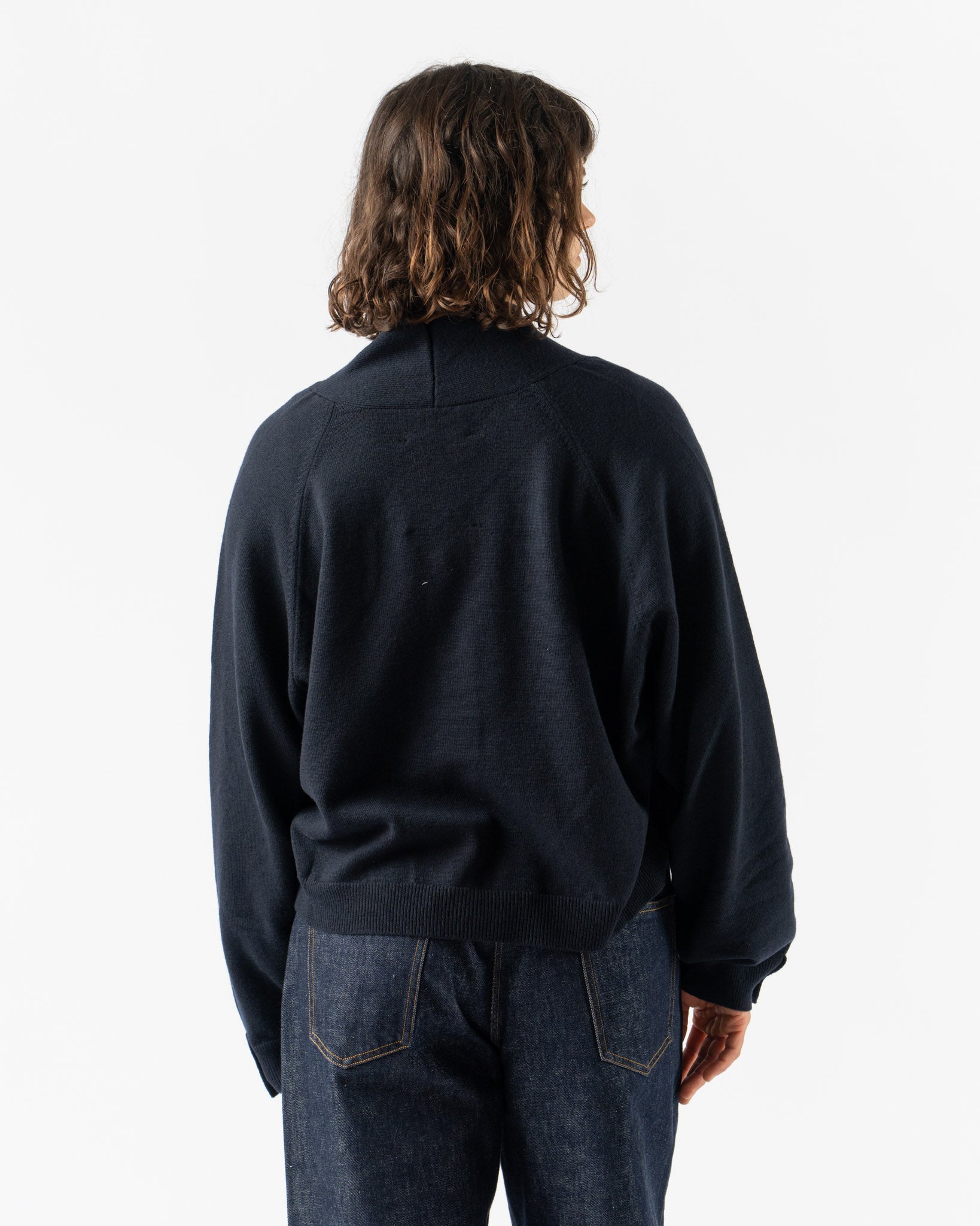 Cordera Merino Wool Cardigan in Navy