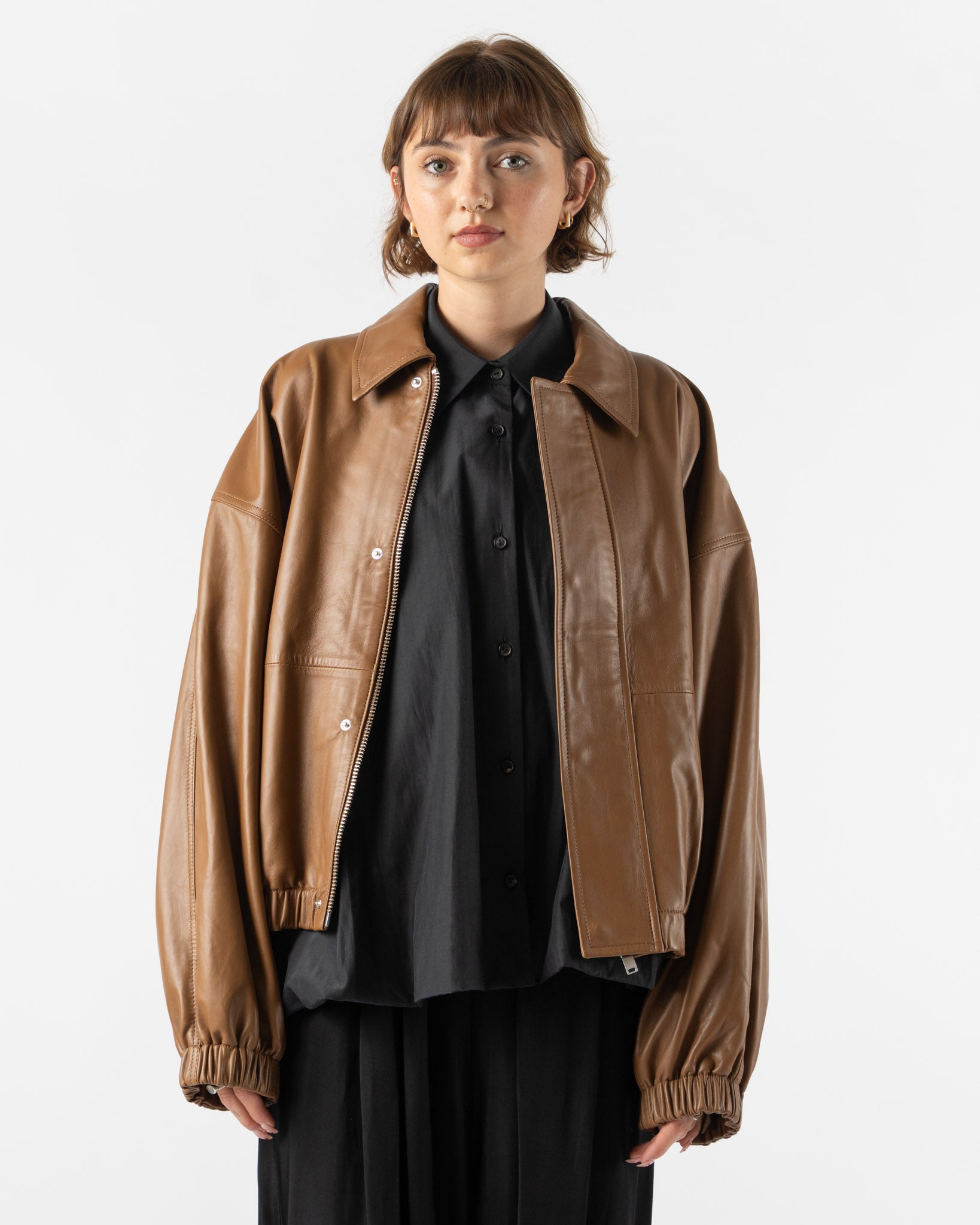 Cordera Nappa Bomber Jacket in Tan