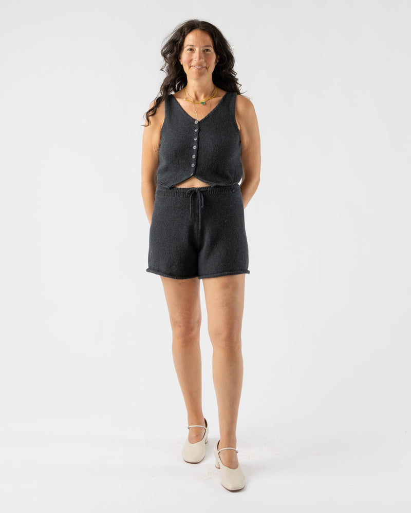 Cordera Heather Cotton Shorts in Charcoal