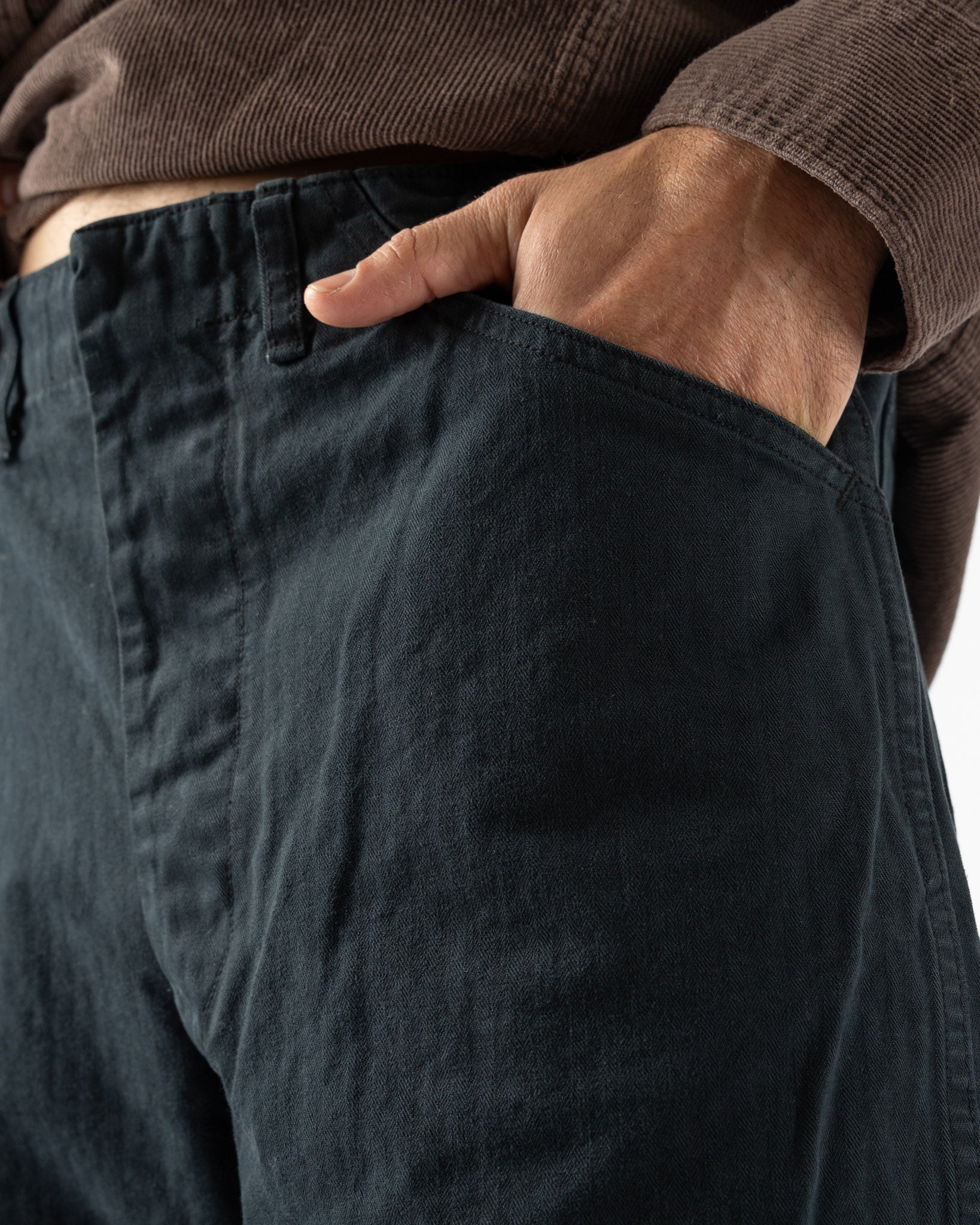 orSlow USMC HB Wide Fit Utility Trousers Black Curated at Jake and