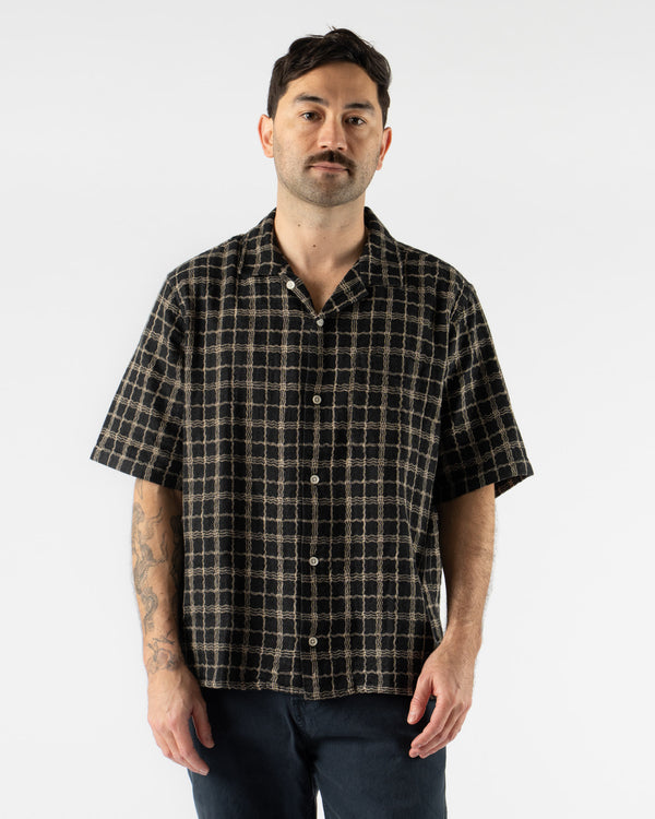 Corridor Wavy Linen SS Shirt in Black