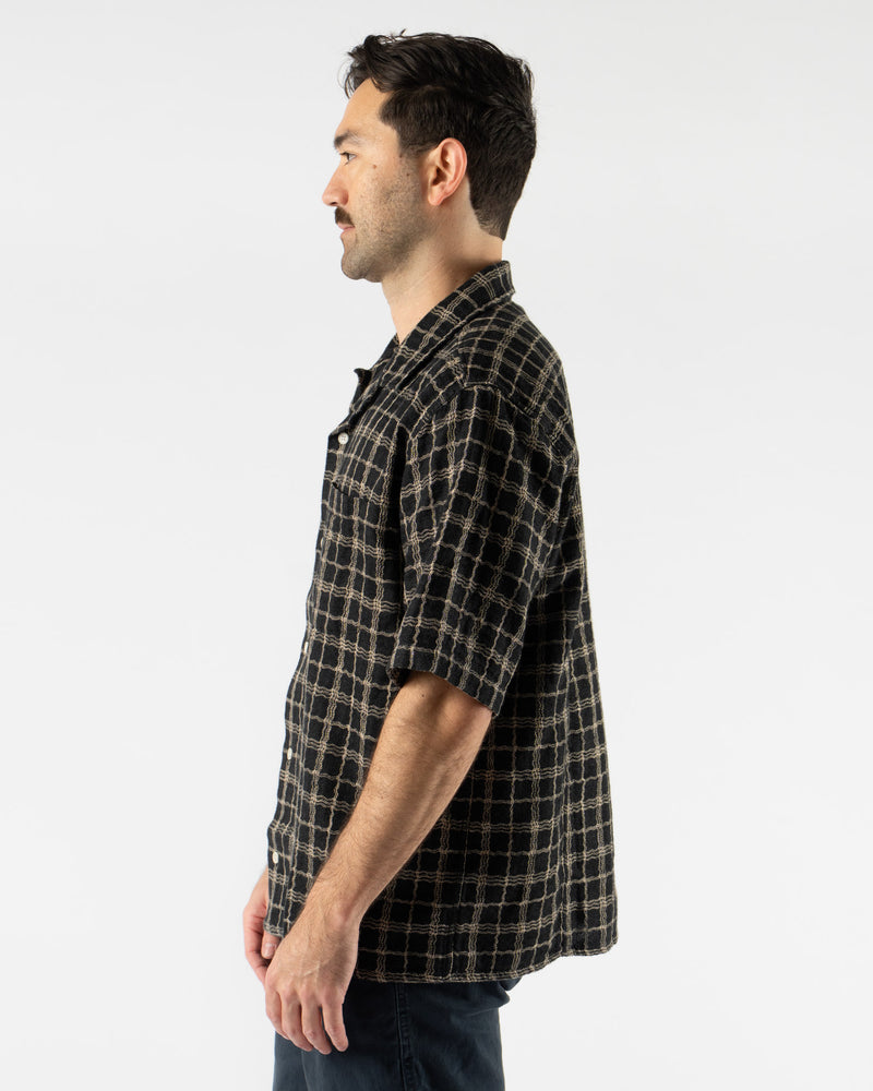 Corridor Wavy Linen SS Shirt in Black