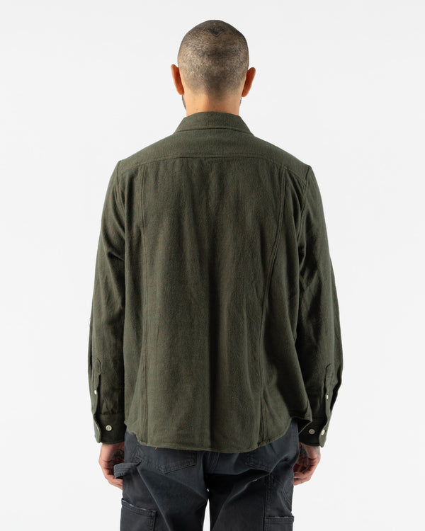 Corridor Brushed Flannel Long Sleeve in Army