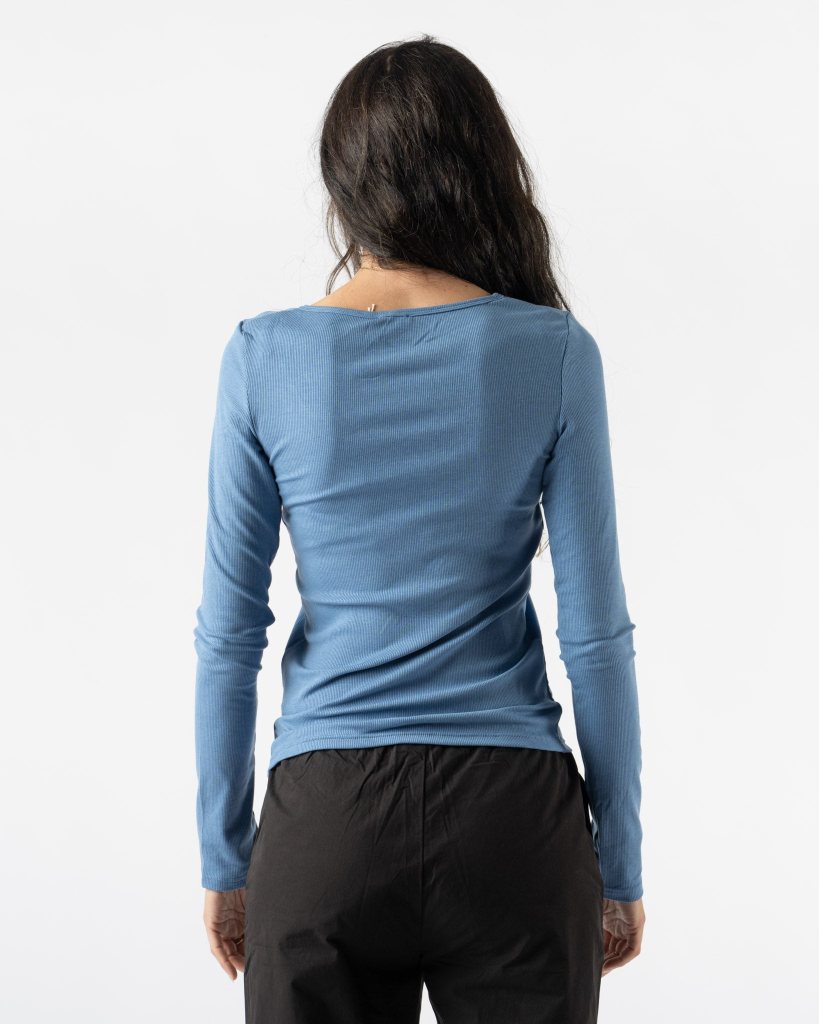 Deiji Studios Shoulder Tie Top in Aqua