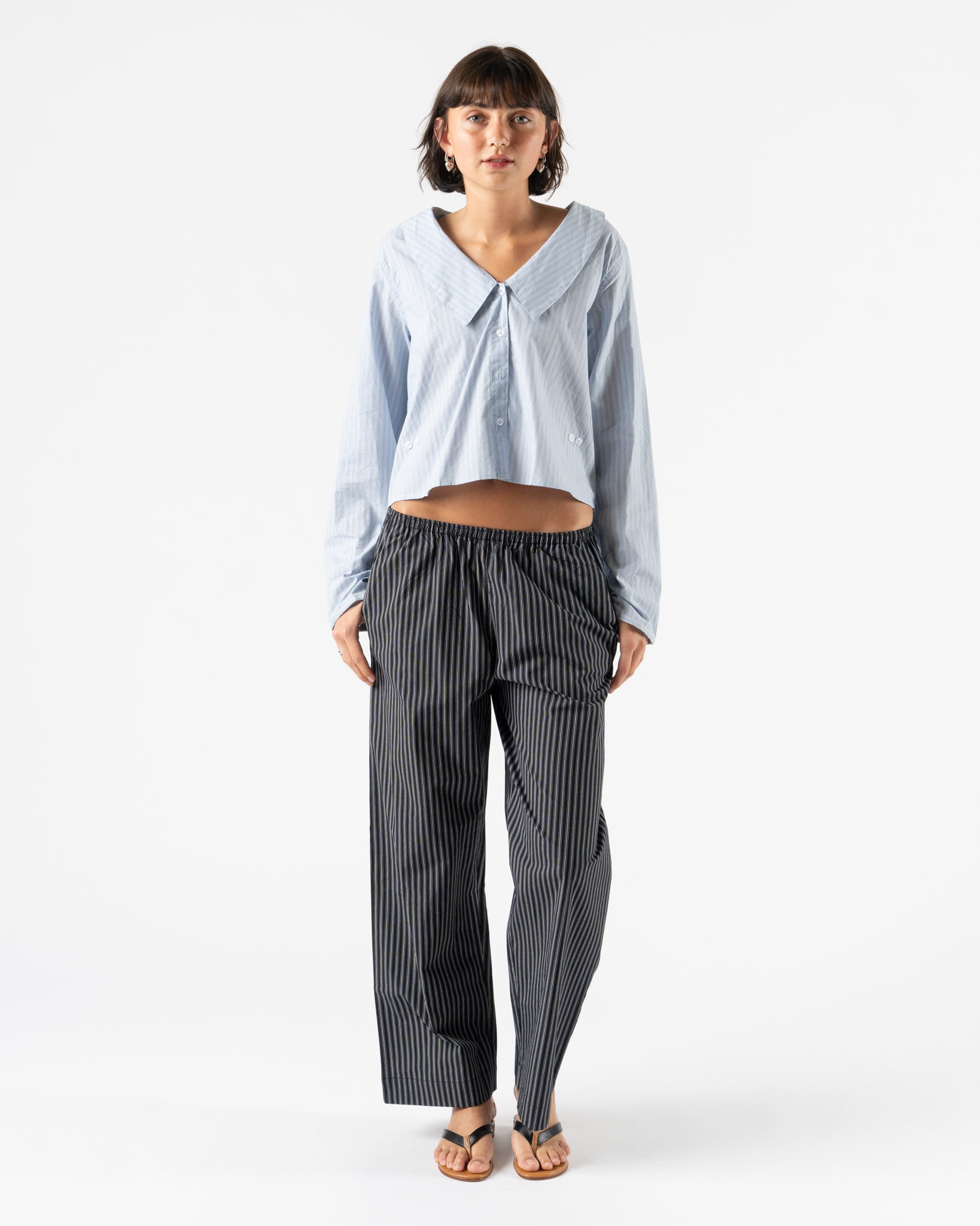 Deiji Studios Ease Trouser in Mono Stripe