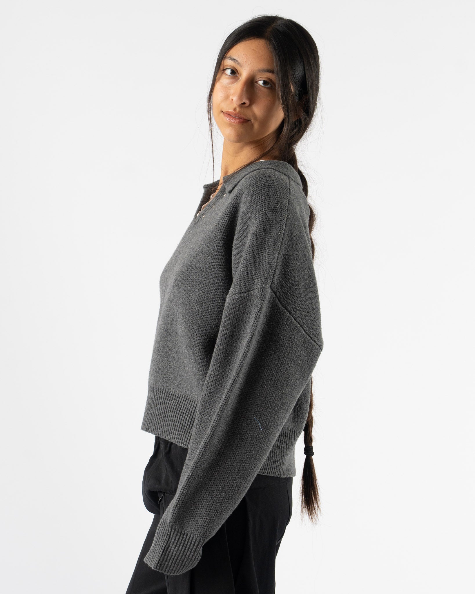 Deiji Studios Eyelit Knit in Dark Pebble