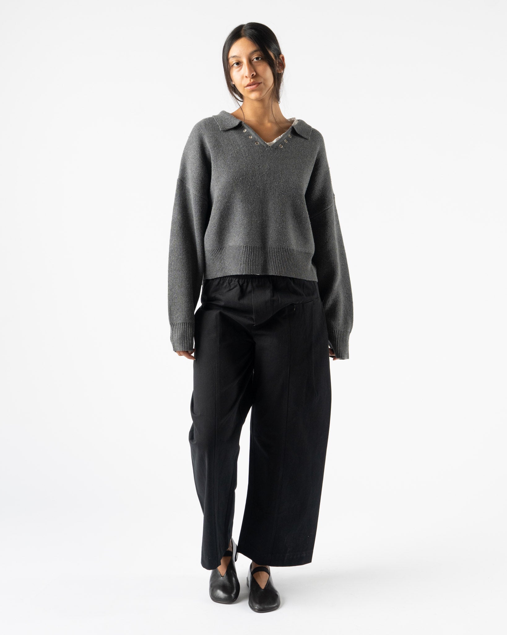 Deiji Studios Eyelit Knit in Dark Pebble