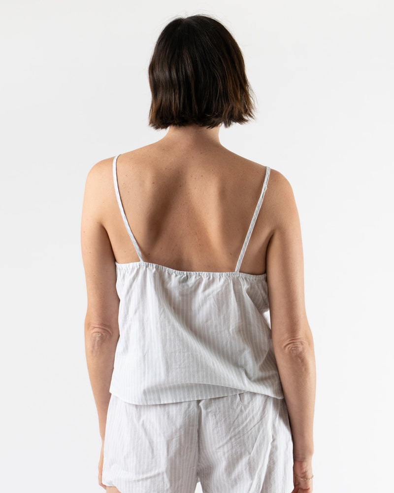 Deiji Studios Placket Short Set in Sage Stripe