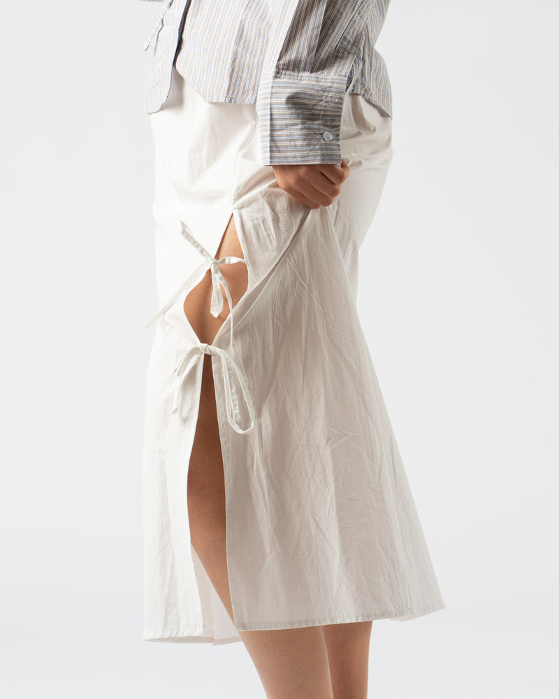 Deiji Studios Split Tie Skirt in White
