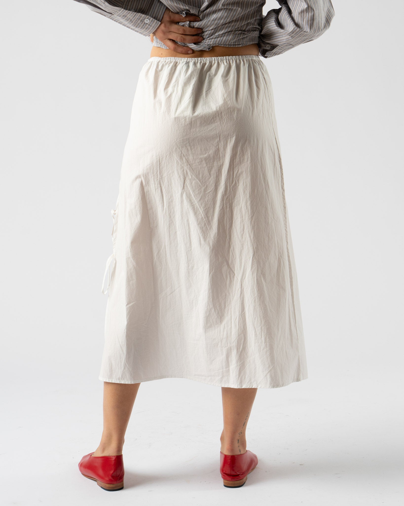 Deiji Studios Split Tie Skirt in White