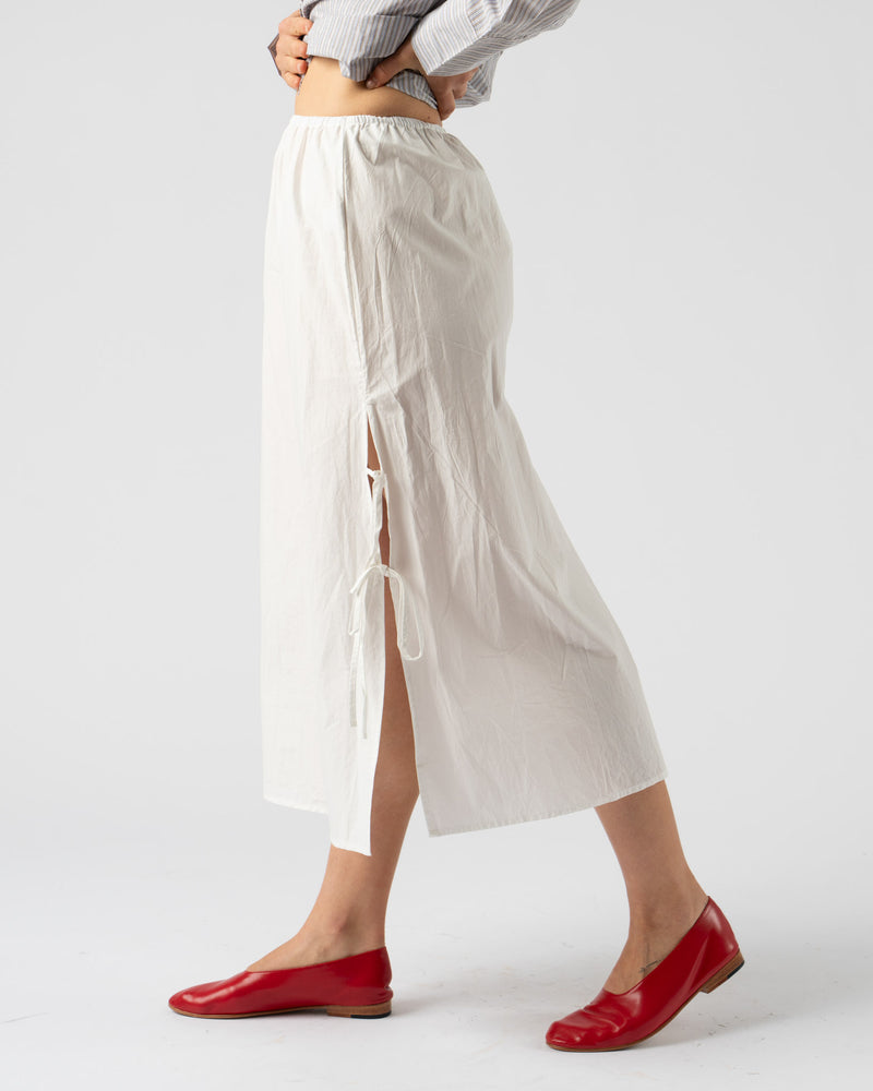 Deiji Studios Split Tie Skirt in White