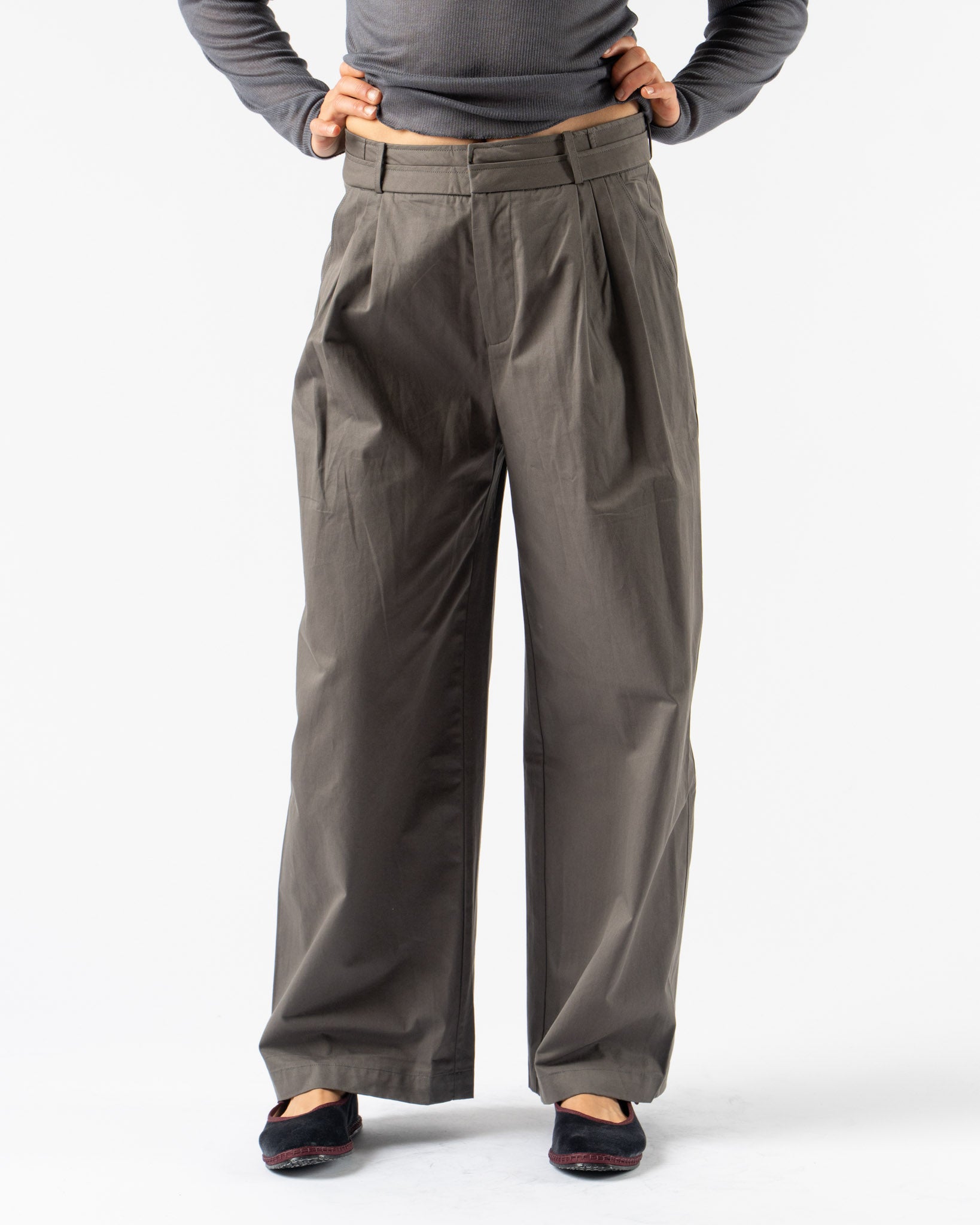 Deiji Studios Two Layer Pant in Charcoal