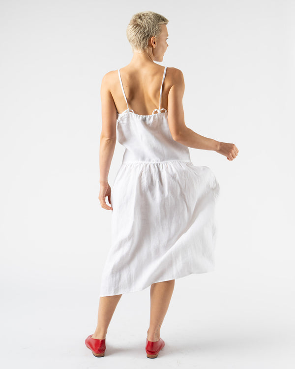 Deiji Studios Gathered Halter Dress in White