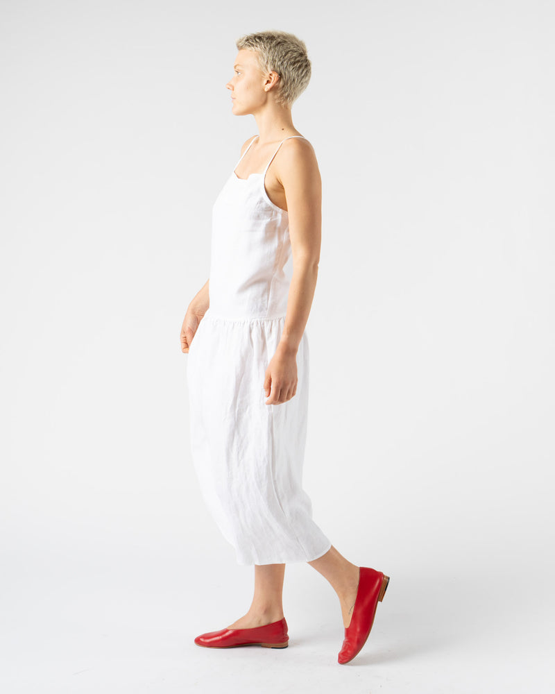Deiji Studios Gathered Halter Dress in White