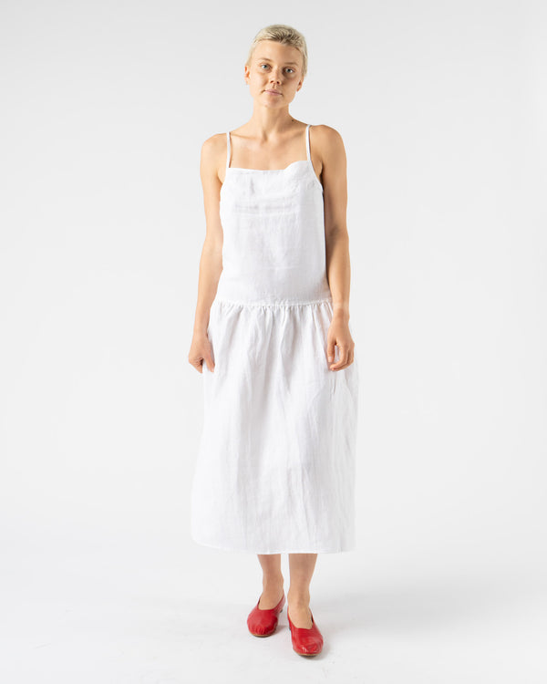 Deiji Studios Gathered Halter Dress in White