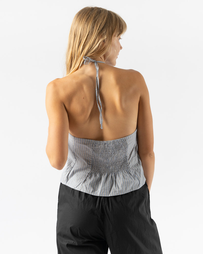 Deiji Studios Open Halter Top in Glacier Stripe