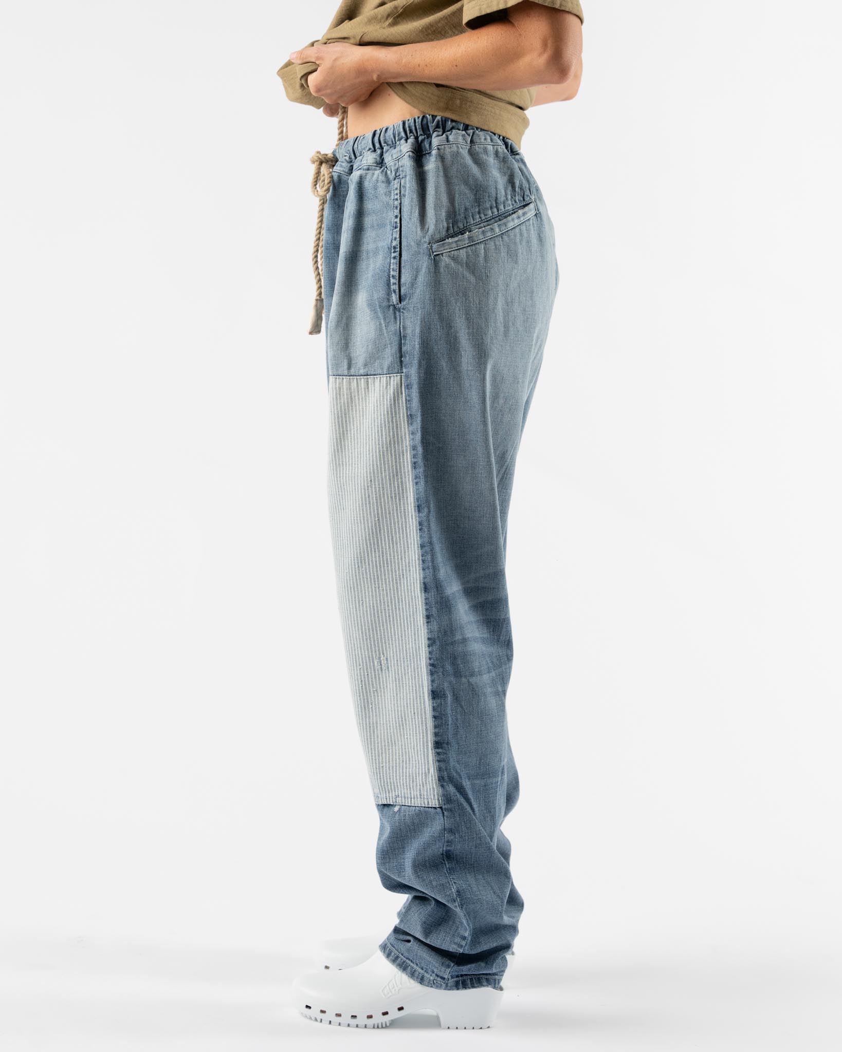 Dr. Collectors P70 Pleated Easy Pant in Sunfaded Denim