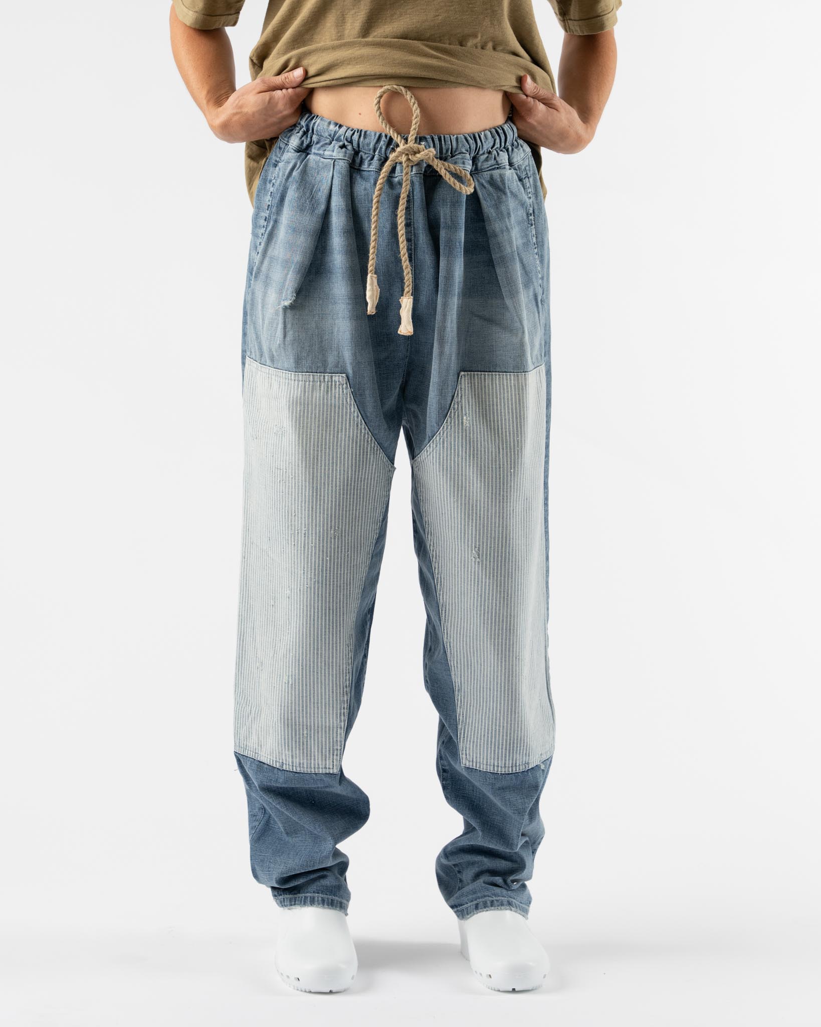 Dr. Collectors P70 Pleated Easy Pant in Sunfaded Denim