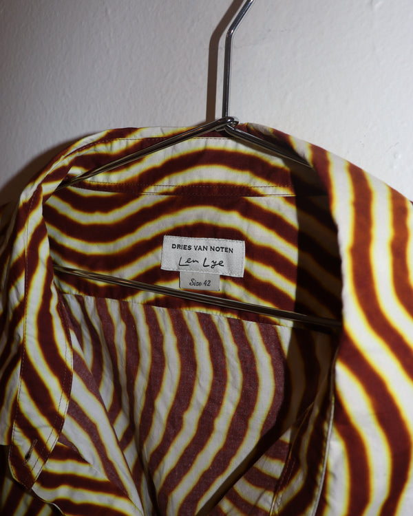 Pre-owned: Dries Van Noten Darlo Pleated Striped Midi Length Dress