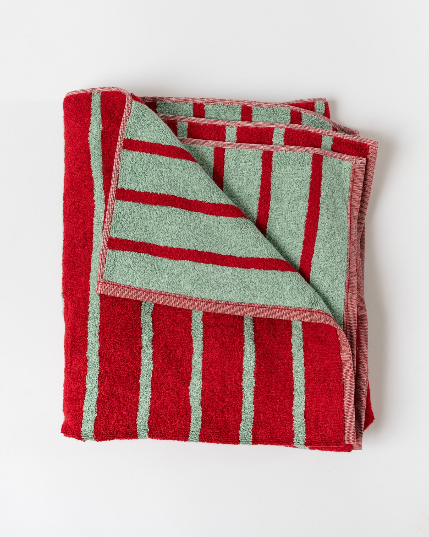 Dusen Dusen Bird Stripe Bath Towel in Tanager