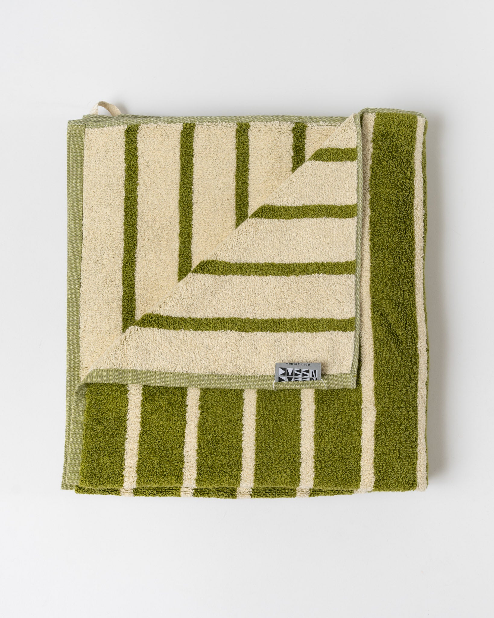 Dusen Dusen Bird Stripe Bath Towel in Mallard