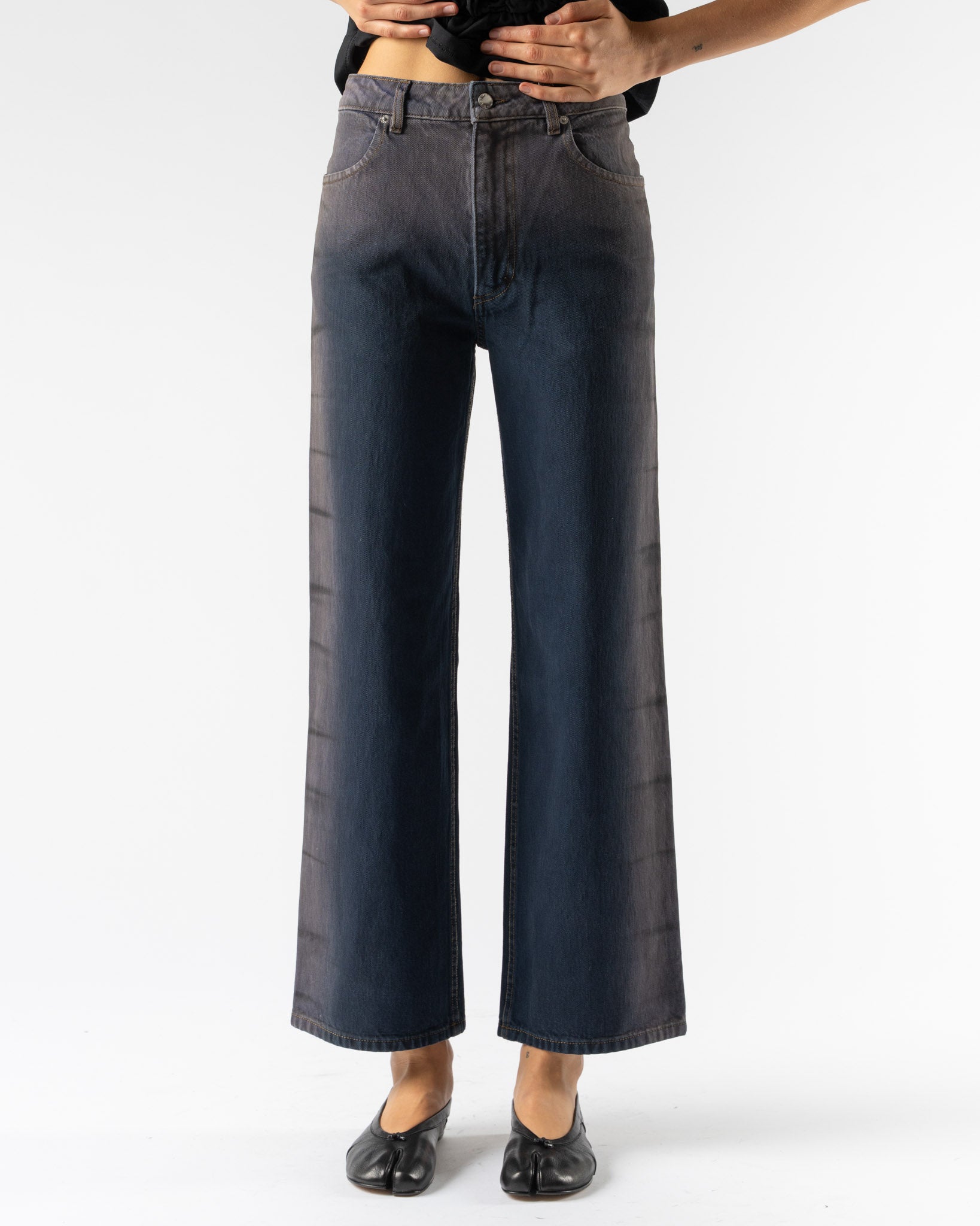Eckhaus Latta Wide Leg Jean in Wrinkle