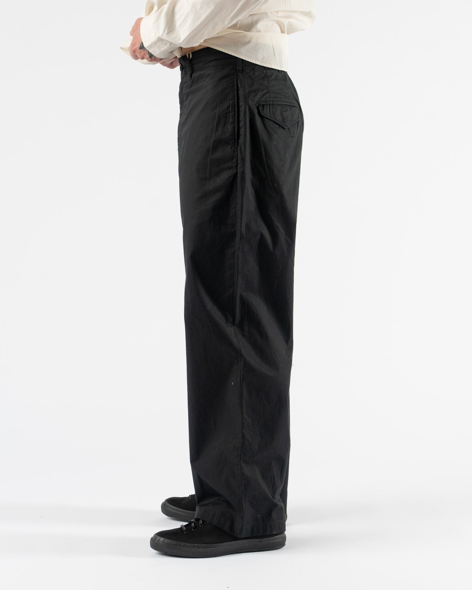 Engineered Garments Officer Pant in Black Twill