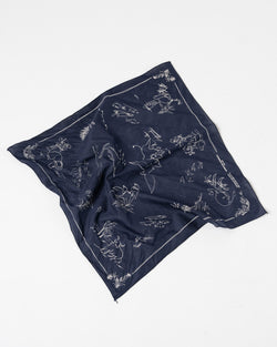 Engineered Garments Printed Bandana in Navy Animal