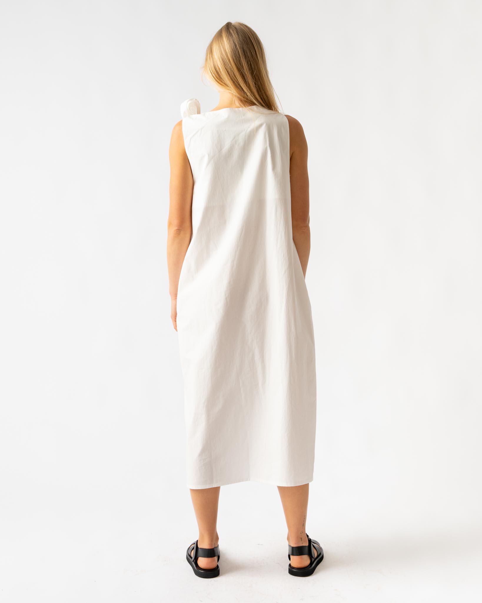 ELEPH Bow Dress in White Poplin