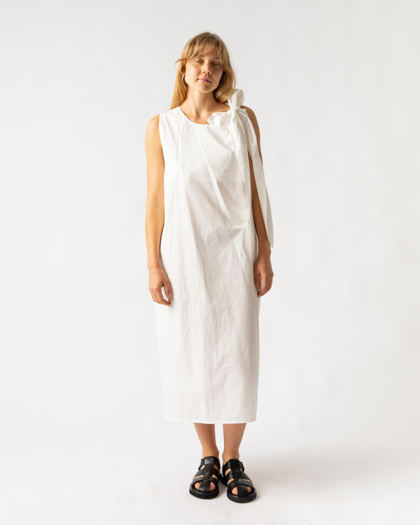ELEPH Bow Dress in White Poplin