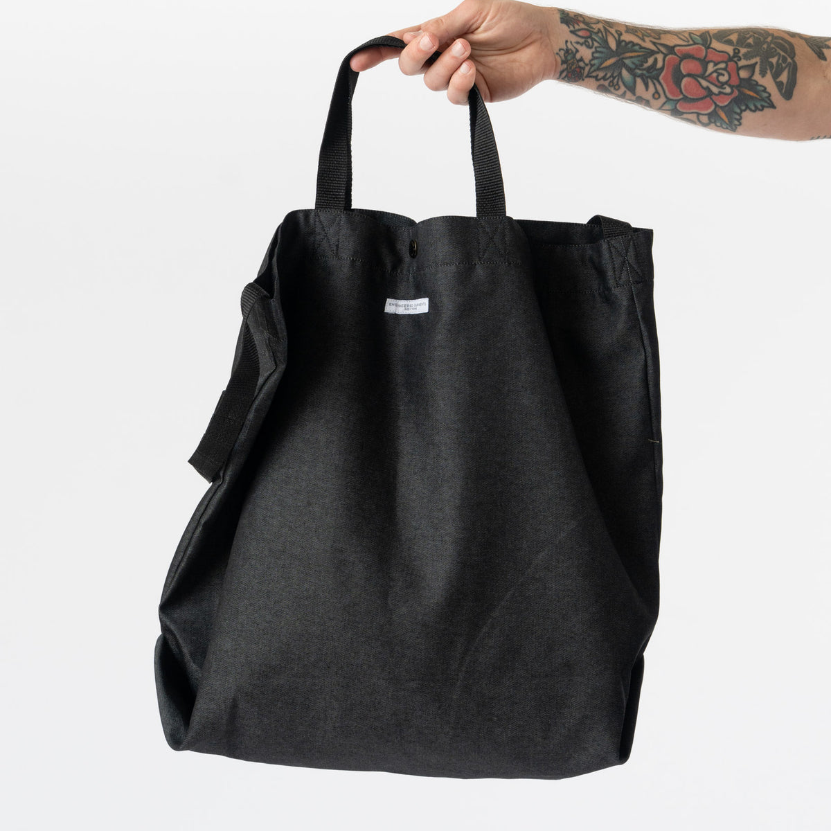 Engineered Garments Carry All Tote in Black CP Denim Curated at 