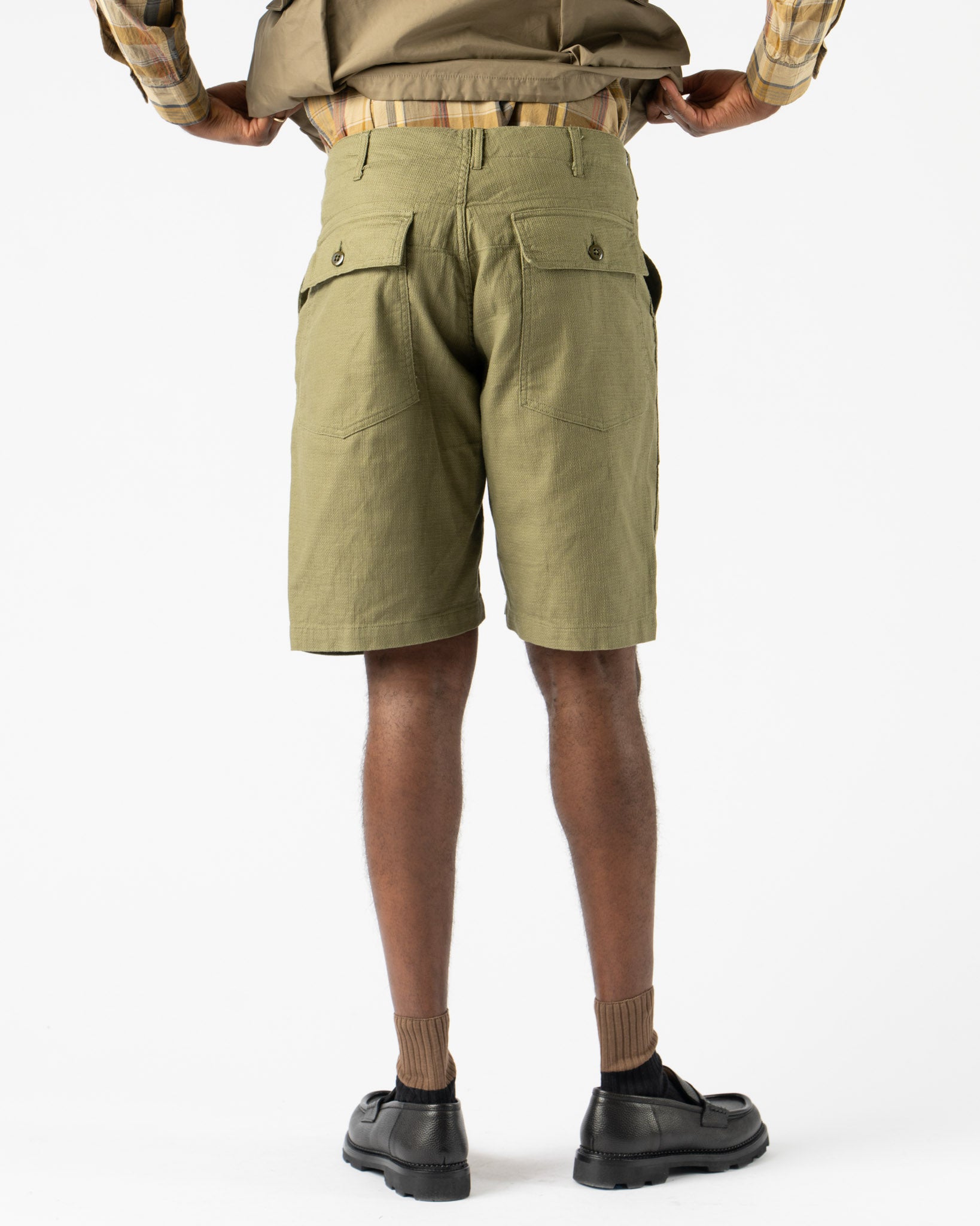 Engineered Garments Fatigue Short in Olive Java Cloth