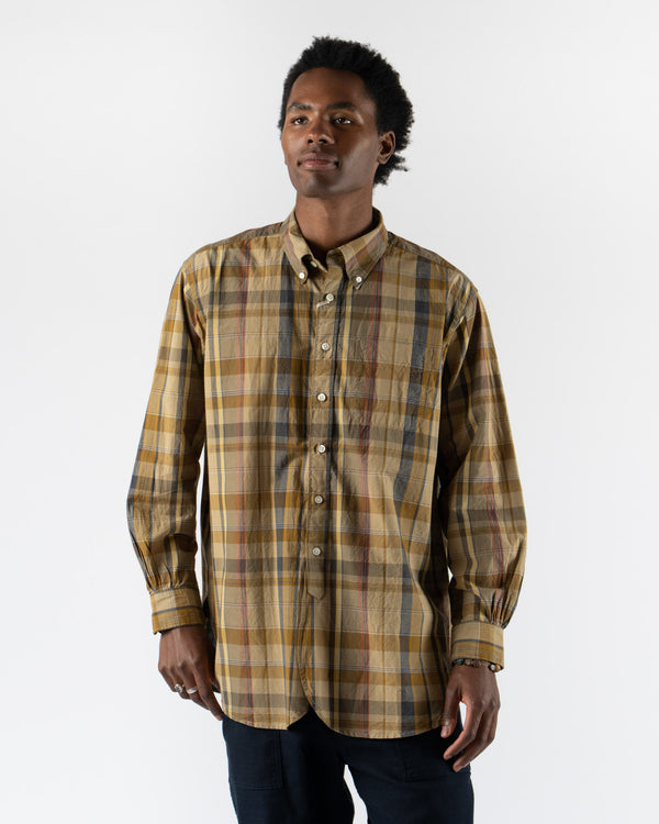 Engineered Garments 19th Century BD Shirt in Olive Madras Plaid