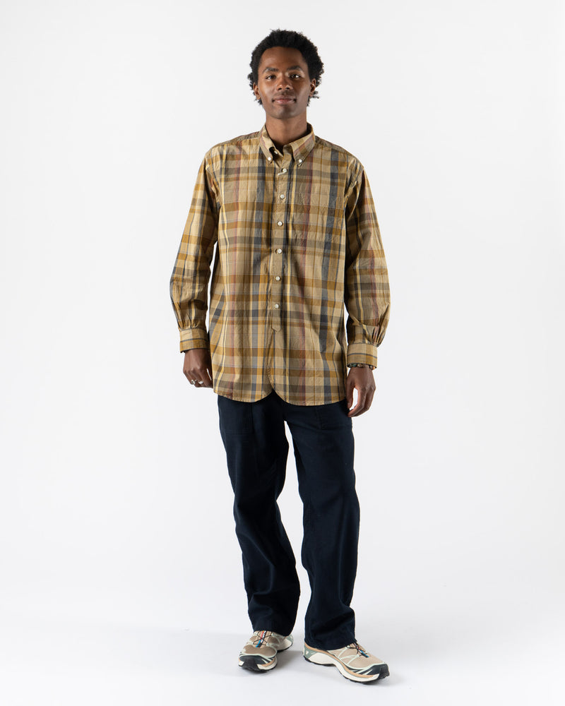 Engineered Garments 19th Century BD Shirt in Olive Madras Plaid