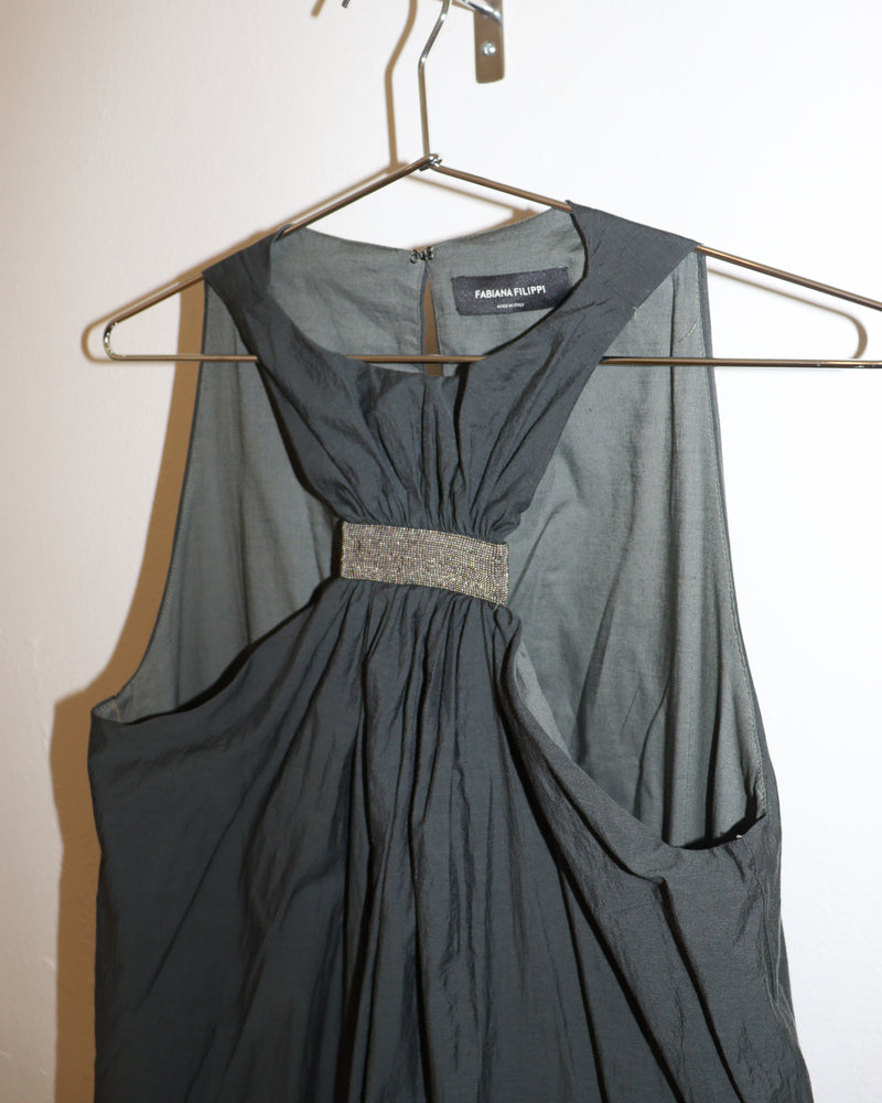 Pre-owned: Fabiana Filippi Cotton-lined Dress in Dark Olive