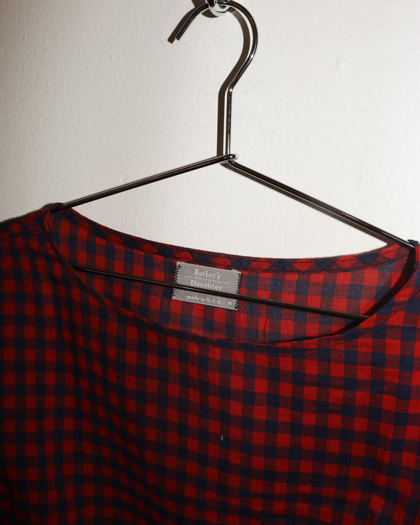 Pre-owned: Father's Daughter Plaid Frayed Sleeve Top