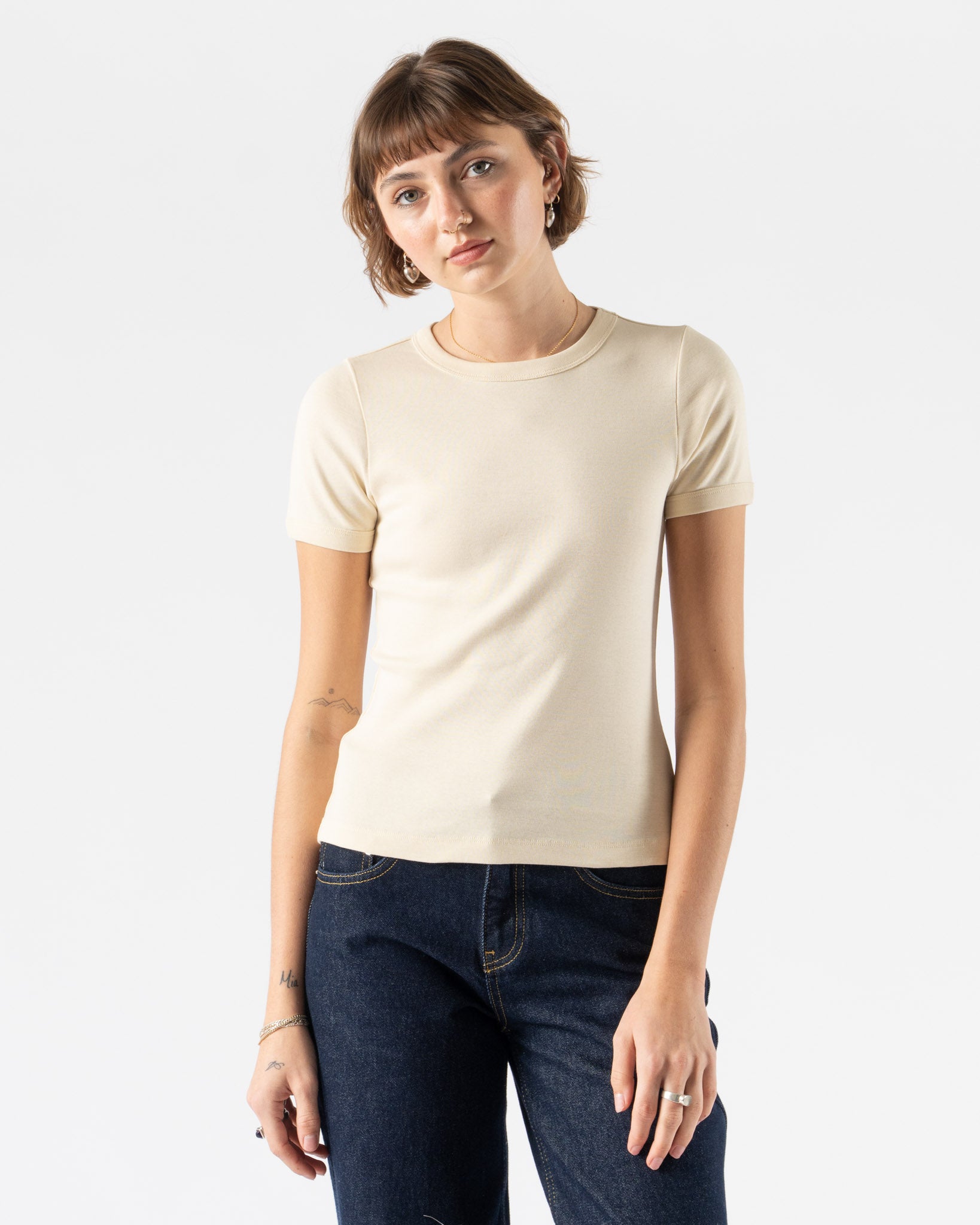 FLORE FLORE Car Tee in Off White