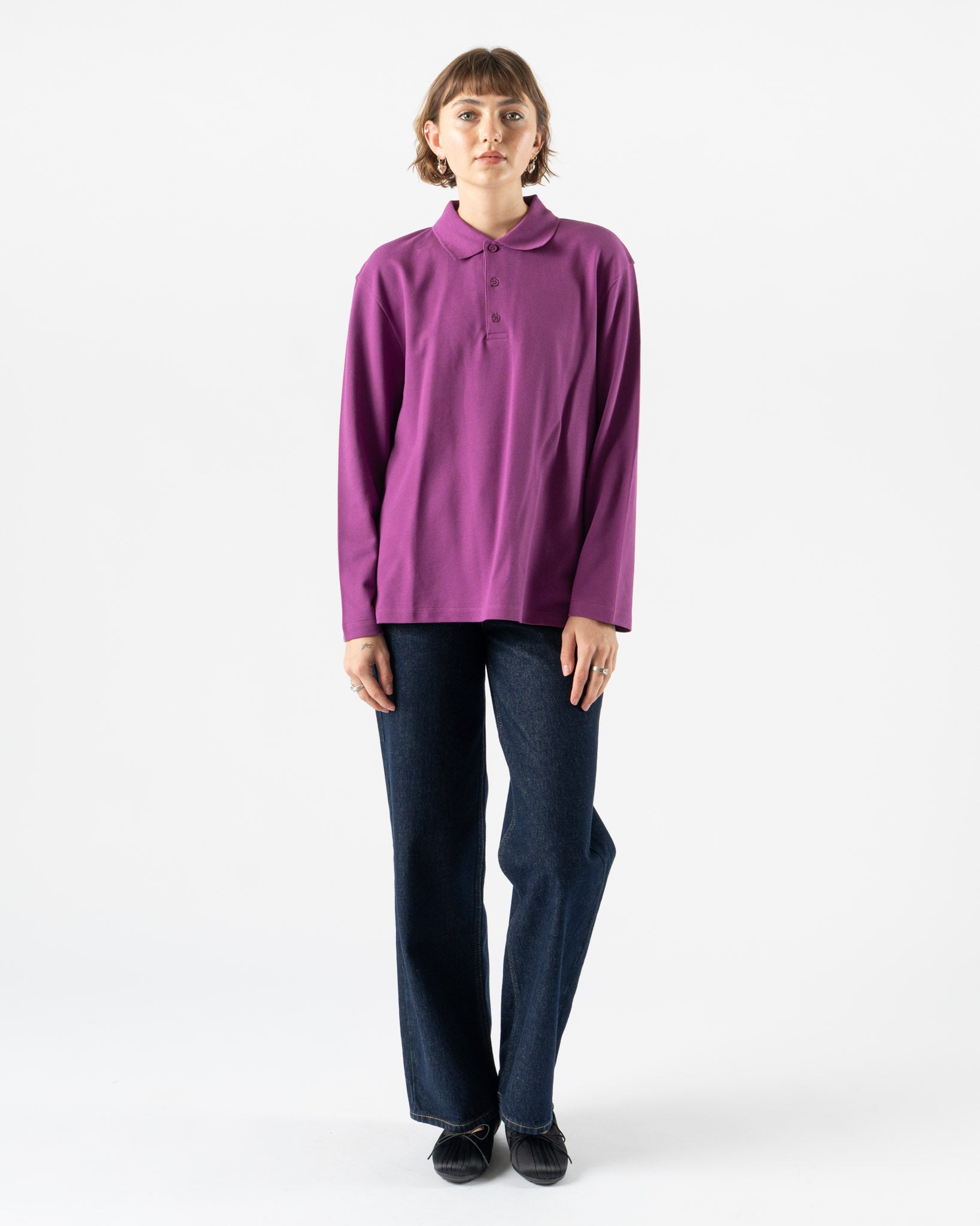FLORE FLORE Diana Polo in Navy Curated at Jake and Jones