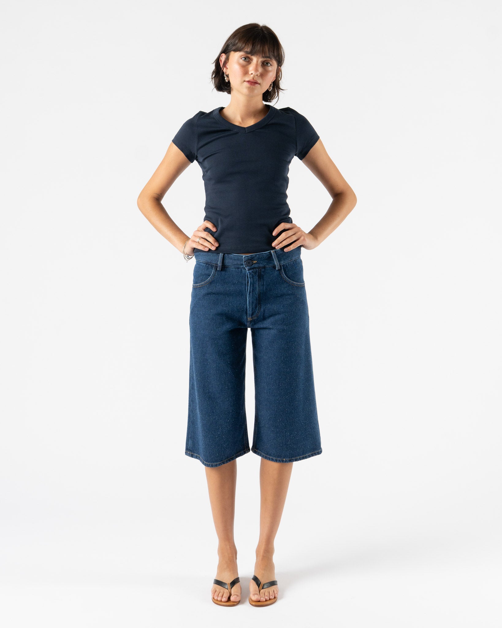 FLORE FLORE Jill Baby Tee in Navy