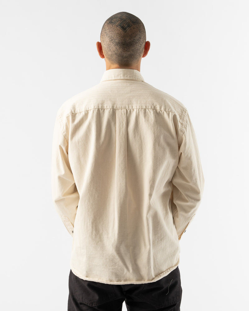 FrizmWORKS HBT Carpenter Pocket Work Shirt in Natural