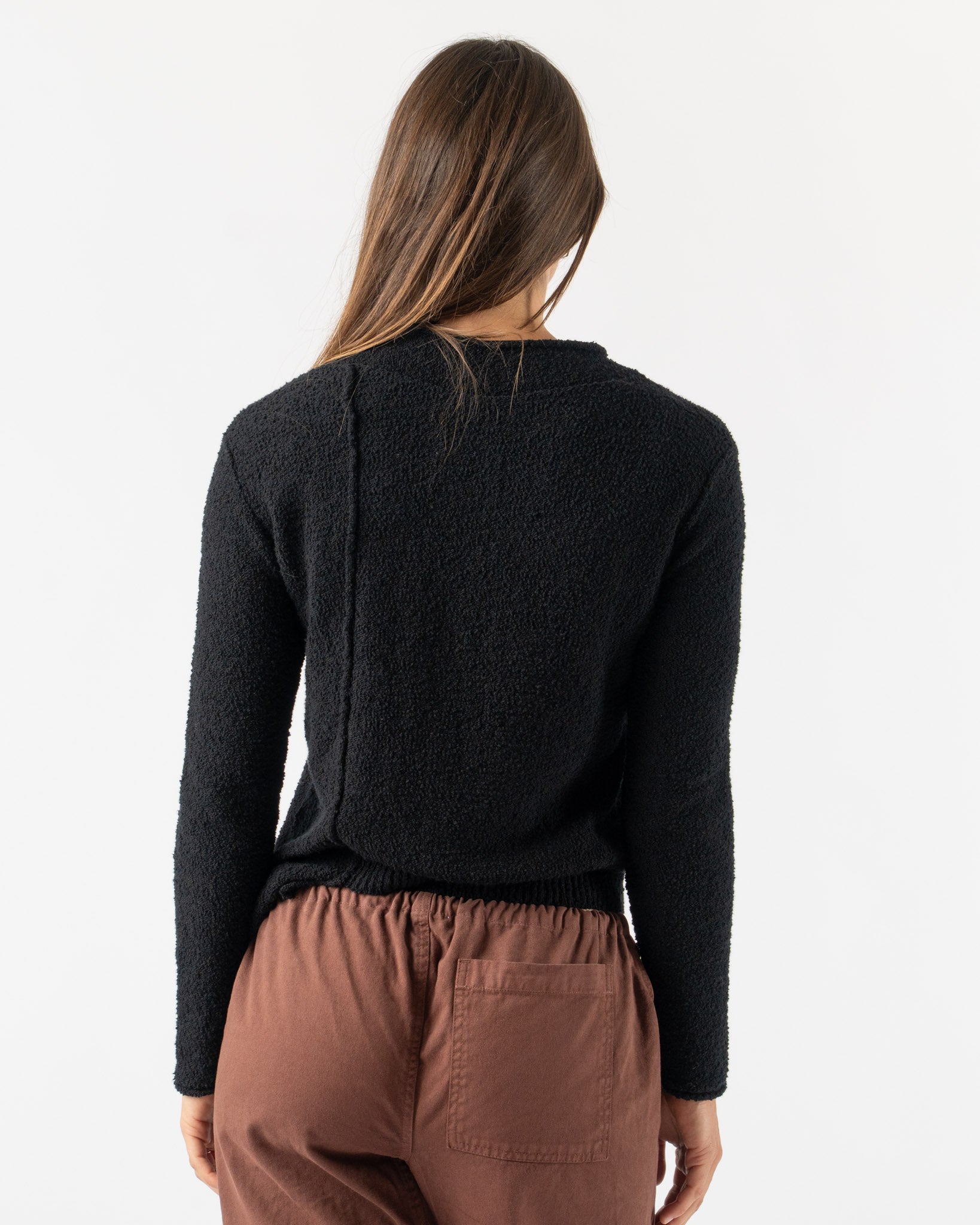 Lauren Manoogian Boucle V-Neck in Black