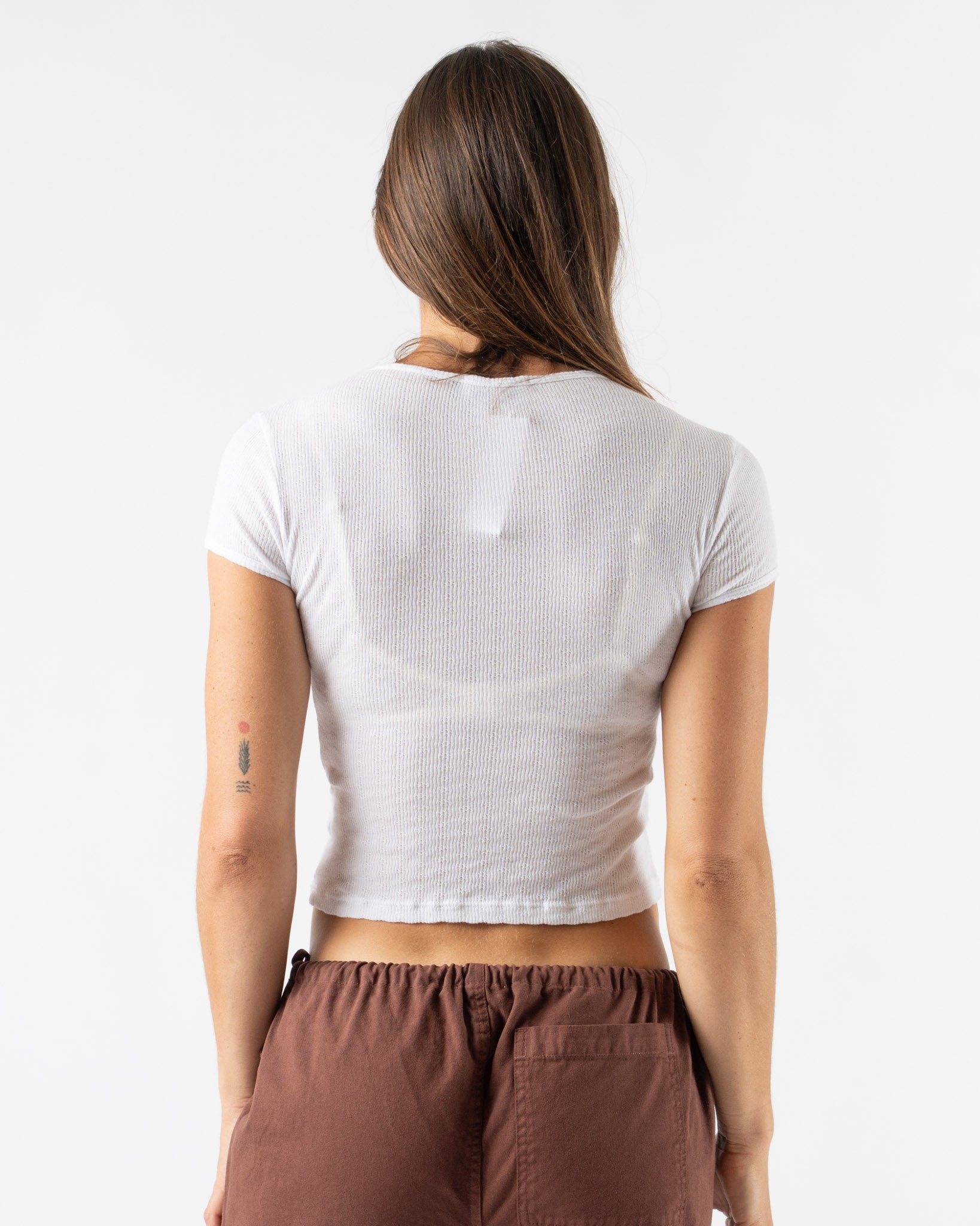 Gil Rodriguez Pointelle Perla Tee in White