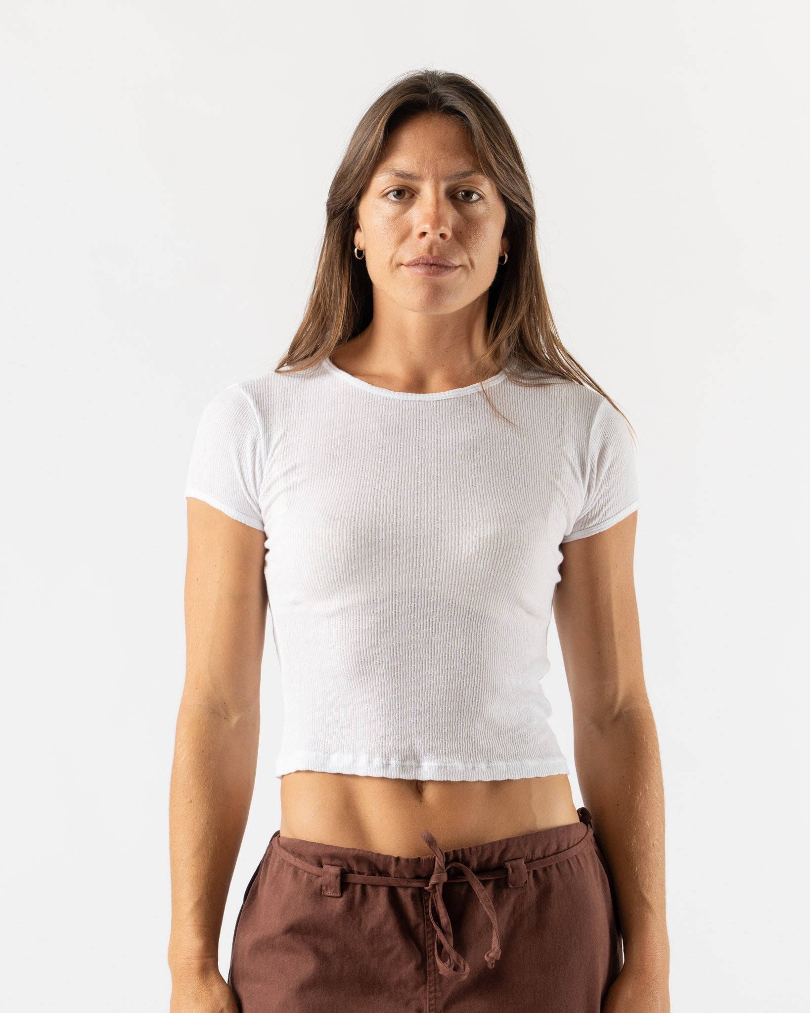 Gil Rodriguez Pointelle Perla Tee in White